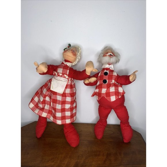 ANNALEE Christmas Dolls Santa Claus & Mrs. Claus LARGE 18” Mobilitee Vintage Set